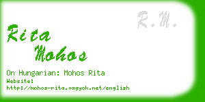 rita mohos business card